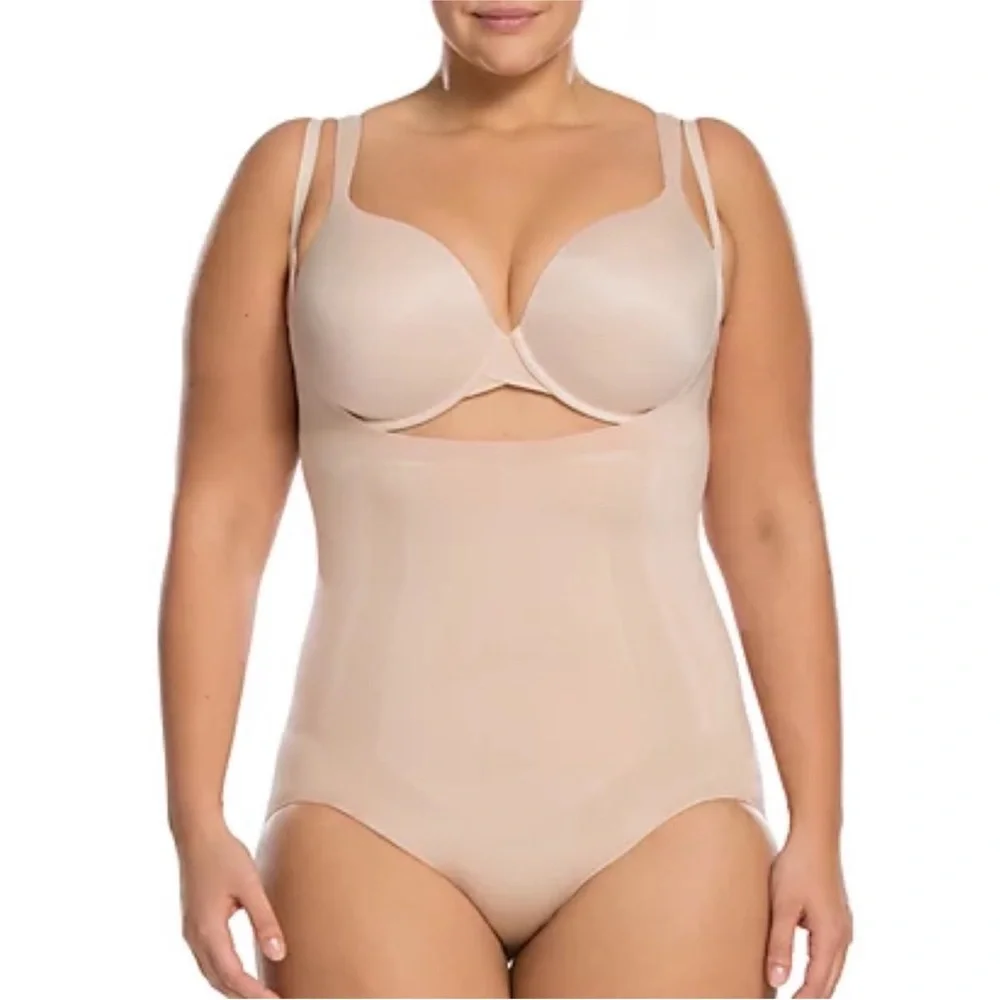 SPANX SPANXsculpt OnCore Nude Open-Bust Brief‎ Sculpting Body Shaper Bodysuit XL